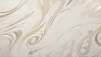 The image features a white wall with a pattern of swirls and waves. The wall appears to be made of marble, giving it a luxurious and elegant appearance. The swirls and waves create a visually interesting and dynamic design that adds depth and texture to the wall. The overall atmosphere of the image is one of sophistication and elegance, with the white marble wall serving as a striking focal point.