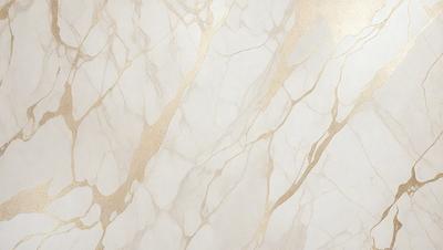 The primary subject of the image is a marble wall with a gold and white color scheme. The setting is a room with a white marble wall, and the visual style is a close-up of the wall. The colors and mood of the image are elegant and sophisticated, with the gold and white colors creating a luxurious and refined atmosphere.