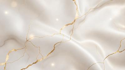 The primary subject of the image is a white marble wall with gold accents. The setting is a room with a white background, and the visual style is a close-up of the marble wall. The colors and mood of the image are predominantly white and gold, creating a luxurious and elegant atmosphere.