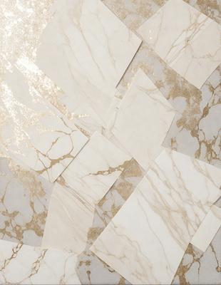The primary subject of the image is a marble-like pattern, which is a combination of white and gold colors. The setting is a wall with a marble-like pattern, and the visual style appears to be a mix of digital art and illustration. The overall atmosphere is elegant and sophisticated, with a touch of luxury.