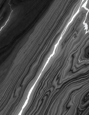 The primary subject of the image is a close-up of a marble countertop. The setting is a kitchen, with the countertop being the main focus of the scene. The visual style is a photo, capturing the intricate details of the marble surface. The colors and mood of the image are predominantly black and white, giving it a classic and elegant appearance.