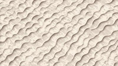 The primary subject of the image is a patterned wallpaper with a wave-like design. The setting is a room with a white wall, and the visual style is a close-up of the wallpaper. The colors and mood of the image are predominantly white, giving it a clean and minimalist appearance.
