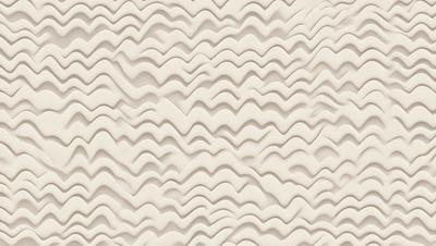 The primary subject of the image is a wall with a pattern of waves. The setting is a room with a white color scheme. The visual style is a combination of a photo and a drawing, creating a unique and artistic appearance. The dominant colors are white and gray, giving the wall a clean and minimalist look.