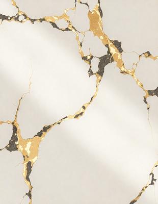 The primary subject of the image is a gold-colored marble wall with a pattern of black and gold. The setting is a room with a white background, and the visual style is a photo. The dominant colors are gold and black, creating a luxurious and elegant atmosphere.