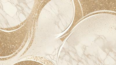 The primary subject of the image is a marble wall with a patterned design. The setting is a room with a white marble wall, and the visual style is a combination of digital art and illustration. The colors and mood of the image are predominantly white and neutral, giving it a clean and elegant appearance.
