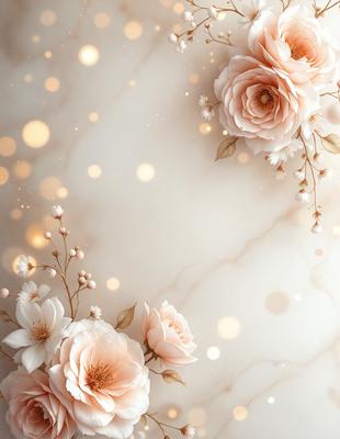 The primary subject of the image is a beautiful arrangement of pink and white flowers. The flowers are placed on a white marble surface, which serves as the setting and background of the scene. The visual style of the image is a combination of photo and digital art, creating a realistic yet artistic representation of the flowers. The dominant colors of the image are pink and white, giving it a warm and elegant atmosphere.