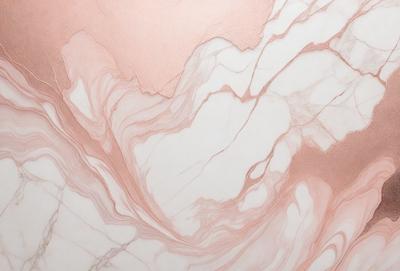 The primary subject of the image is a marble wall with a pinkish hue. The setting is a room with a marble countertop. The visual style is a close-up of the marble wall, showcasing its texture and color. The colors and mood of the image are predominantly pink, giving it a warm and inviting atmosphere.