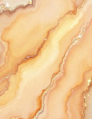 The primary subject of the image is a marble-like surface with a yellow and brown color palette. The setting is a stone wall, and the visual style appears to be a combination of a photo and a drawing. The colors and mood of the image are warm and earthy, creating a natural and organic atmosphere.