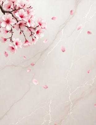 The primary subject of the image is a white marble wall with a pattern of pink flowers. The setting is a room with a white marble surface, which adds to the overall visual style. The image is a digital art piece, showcasing the beauty of the marble wall and the delicate pink flowers. The colors and mood of the image are predominantly white and pink, creating a serene and elegant atmosphere.