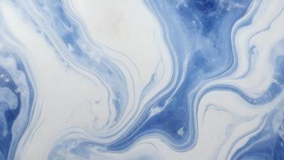 The primary subject of the image is a blue and white swirling pattern, which appears to be a painting or a digital artwork. The setting is a white surface, possibly a wall or a table, where the artwork is displayed. The visual style suggests that the image is a creative and artistic representation of the swirling pattern. The dominant colors in the image are blue and white, creating a calming and soothing atmosphere.