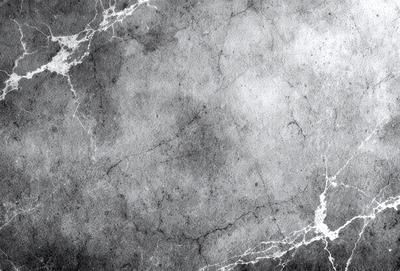 The primary subject of the image is a large, textured stone wall. The setting is a stone-like surface, possibly a marble or concrete wall. The visual style is a black and white photo, giving the image a classic and timeless appearance. The dominant colors are shades of gray, black, and white, creating a moody and dramatic atmosphere.