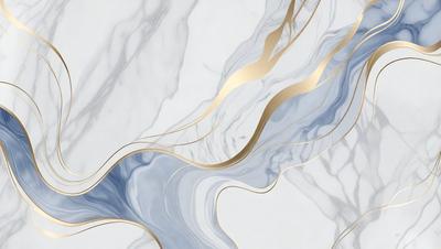 The primary subject of the image is a marble countertop with a gold design. The setting is a kitchen or bathroom, as the countertop is a part of the counter. The visual style is a combination of a photo and digital art, creating a unique and intricate design. The colors and mood of the image are predominantly white and gold, giving it a luxurious and elegant appearance.