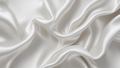 The primary subject of the image is a white sheet of fabric, which is the main object, scene, or focus of the image. The setting or background is a white wall, and the visual style is a close-up of the fabric. The colors and mood of the image are predominantly white, giving it a clean and minimalist appearance.