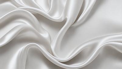 The primary subject of the image is a white sheet of fabric, which is the main object, scene, or focus of the image. The setting is a white background, which provides a clean and minimalistic environment. The visual style is a close-up of the fabric, showcasing its texture and details. The colors and mood of the image are predominantly white, giving it a clean, serene, and elegant appearance.