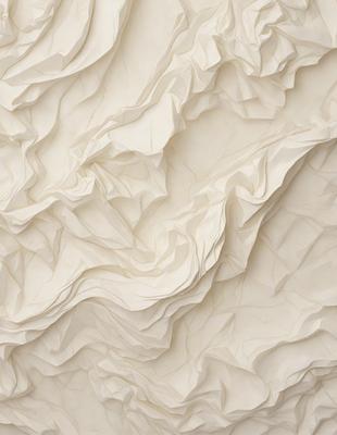The primary subject of the image is a large, textured wall with a cream-colored background. The wall appears to be made of paper or fabric, giving it a unique and artistic appearance. The visual style of the image is a combination of photo and digital art, creating a blend of realism and creativity. The colors and mood of the image are warm and inviting, with the cream-colored background providing a sense of comfort and relaxation.
