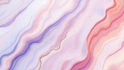 The primary subject of the image is a gold line on a pink and white background. The setting is a swirling pattern, and the visual style is a combination of digital art and illustration. The dominant colors are pink, white, and gold, creating a warm and vibrant atmosphere.