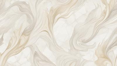 The primary subject of the image is a marble wall with a white and brown pattern. The setting is a room with a white marble floor. The visual style is a combination of a photo and digital art, creating a unique and intricate design. The dominant colors are white and brown, giving the wall a natural and elegant appearance. The overall atmosphere is sophisticated and elegant, reflecting the beauty of the marble pattern.