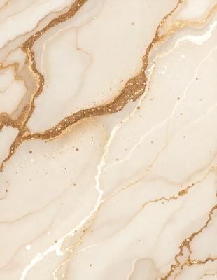 The primary subject of the image is a marble surface with gold accents. The setting is a room with a white marble wall, and the visual style is a close-up of the marble surface. The colors and mood of the image are predominantly white and gold, creating a luxurious and elegant atmosphere.