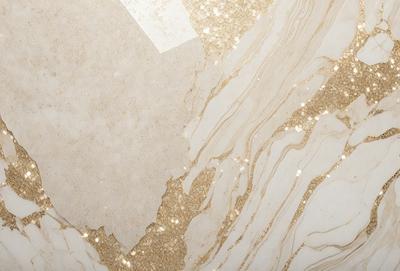 The primary subject of the image is a marble-like surface with a gold-like pattern. The setting is a room with a white background. The visual style is a combination of a photo and digital art, creating a unique and eye-catching pattern. The colors and mood of the image are predominantly gold and white, giving it a luxurious and elegant appearance.
