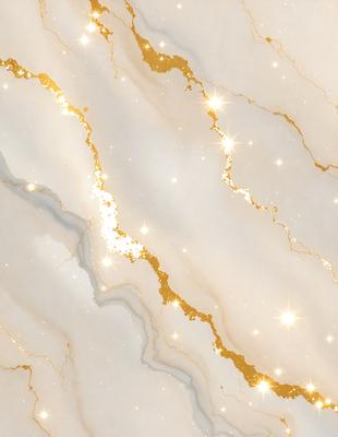 The primary subject of the image is a marble wall with gold accents. The setting is a room with a white marble wall, and the visual style is a photo. The dominant colors are white and gold, creating a luxurious and elegant atmosphere.