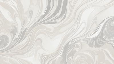 The primary subject of the image is a white, patterned wall with a flowing design. The setting is a room with a white background, and the visual style appears to be a combination of a photo and digital art. The dominant colors are white and gray, creating a clean and modern atmosphere.