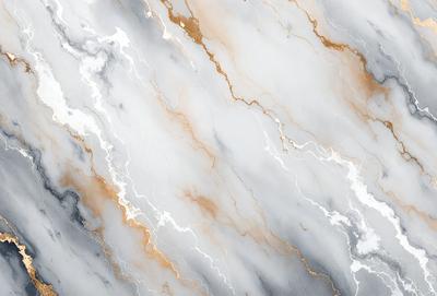The primary subject of the image is a marble-like pattern, which is the main focus of the image. The setting is a marble-like surface, and the visual style appears to be a combination of a photo and digital art. The colors and mood of the image are predominantly white and gray, giving it a clean and sophisticated appearance.