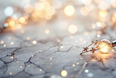 The primary subject of the image is a small branch with yellow flowers, which is placed on a snowy surface. The setting is a winter landscape, with the branch being the main focus of the scene. The visual style is a combination of a photo and digital art, creating a unique and eye-catching representation of the branch and flowers. The colors and mood of the image are predominantly cold and serene, with the yellow flowers adding a touch of warmth and life to the otherwise snowy and barren environment.
