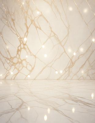 The primary subject of the image is a marble wall with a patterned design. The setting is a room with a white surface, and the visual style appears to be a photo. The colors and mood of the image are predominantly white, giving it a clean and elegant appearance.