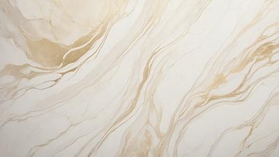 The primary subject of the image is a marble wall with a gold-colored pattern. The setting is a room with a white background, which contrasts with the gold and white marble. The visual style is a close-up of the marble wall, showcasing the intricate design and texture. The colors and mood of the image are elegant and sophisticated, with the gold and white marble creating a luxurious and timeless atmosphere.