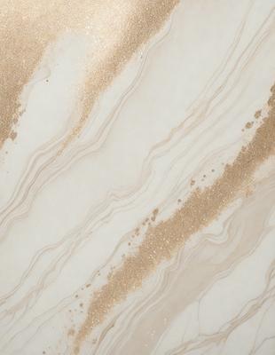 The primary subject of the image is a marble countertop with a gold-colored pattern. The setting is a kitchen, and the visual style is a close-up of the marble countertop. The colors and mood of the image are warm and elegant, with the gold pattern adding a touch of luxury to the marble surface.