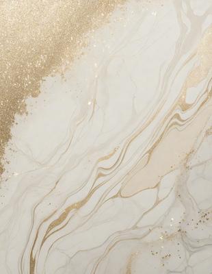 The primary subject of the image is a marble countertop with a gold and white color scheme. The setting is a kitchen or bathroom, as the countertop is a part of a counter. The visual style is a close-up of the marble countertop, showcasing its intricate patterns and textures. The colors and mood of the image are elegant and sophisticated, with the gold and white color scheme adding a touch of luxury and refinement.