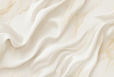 The primary subject of the image is a white, textured wall with a pattern of swirls and waves. The setting is a room with a white background, and the visual style appears to be a combination of a photo and digital art. The dominant colors are white and gold, creating a clean and elegant atmosphere.