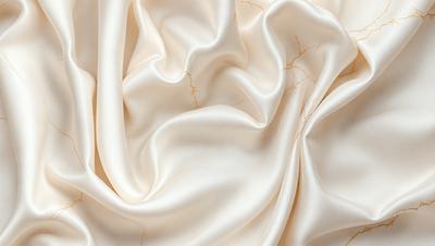 The primary subject of the image is a close-up of a white fabric, possibly a sheet or a curtain. The setting is a room with a bed, and the visual style appears to be a photo. The colors in the image are predominantly white, giving it a clean and elegant appearance. The overall mood of the image is calm and serene, as it showcases the beauty of the white fabric against the backdrop of the bedroom.