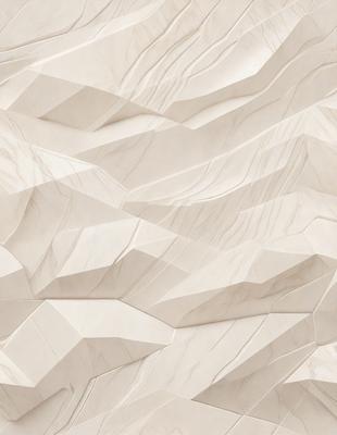 The primary subject of the image is a marble wall with a unique and intricate design. The setting is a room with a white marble wall as the main focus. The visual style is a close-up of the marble wall, showcasing its texture and patterns. The colors and mood of the image are predominantly white, giving it a clean and elegant appearance.