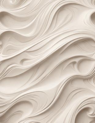 The primary subject of the image is a large, white, flowing wave. The wave is the main focus of the image, and it appears to be a digital art or illustration. The setting is a white background, which provides a clean and minimalist appearance. The visual style is modern and contemporary, with the wave being the main subject and the background serving as a neutral and unobtrusive element. The colors and mood of the image are predominantly white, giving it a clean and serene atmosphere.