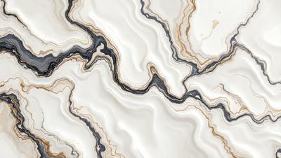 The primary subject of the image is a marble countertop with a unique, swirling pattern. The setting is a kitchen, and the visual style is a close-up of the marble countertop. The colors and mood of the image are predominantly white, with the marble countertop being the main focus.