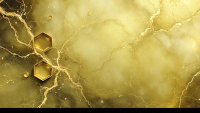 The primary subject of the image is a gold number 8, which is the main focus of the image. The setting is a marble wall, and the visual style is a digital art or illustration. The colors and mood of the image are predominantly gold and warm, creating a luxurious and elegant atmosphere.