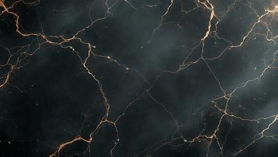 The primary subject of the image is a close-up of a marble surface with a black background. The setting appears to be a room with a black countertop. The visual style is a photo, and the colors and mood are dark and moody.