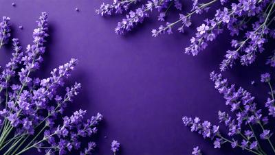 Purple flowers on a purple wall.
