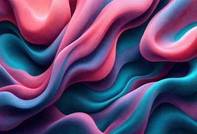 The primary subject of the image is a vibrant, colorful, and abstract design featuring a mix of pink, blue, and purple hues. The setting is a background of a similar color scheme, creating a visually appealing and harmonious environment. The visual style of the image is a combination of digital art and illustration, showcasing the artist's creativity and skill in crafting a unique and eye-catching design. The colors and mood of the image are lively, energetic