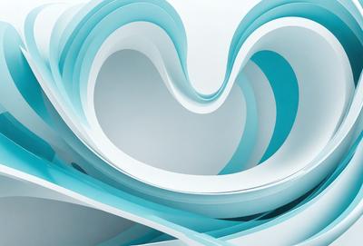 The primary subject of the image is a heart-shaped paper cutout. The heart is made up of multiple layers of paper, creating a three-dimensional effect. The setting is a white wall, which serves as the background for the heart-shaped paper. The visual style of the image is a combination of photo and digital art, as it appears to be a photograph of a digital artwork. The colors and mood of the image are predominantly blue, giving it a calm and serene atmosphere.
