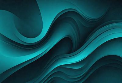 The primary subject of the image is a blue and white ocean wave. The setting is a dark blue background, which creates a contrasting effect with the wave. The visual style is a digital art or illustration, as the wave is depicted in a detailed and artistic manner. The dominant colors are blue and white, giving the image a calm and serene atmosphere.