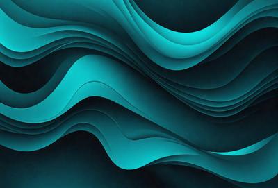The primary subject of the image is a blue and white ocean wave. The setting is a dark blue background, which creates a contrasting effect with the wave. The visual style is a digital art or illustration, as the wave is depicted in a detailed and artistic manner. The dominant colors are blue and white, giving the image a calm and serene atmosphere.