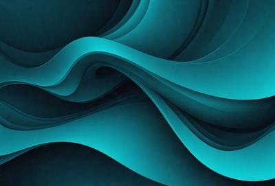 The primary subject of the image is a blue and white ocean wave. The setting is a dark blue background, which creates a contrasting effect with the wave. The visual style is a digital art or illustration, as the wave is depicted in a detailed and artistic manner. The dominant colors are blue and white, giving the image a calm and serene atmosphere.