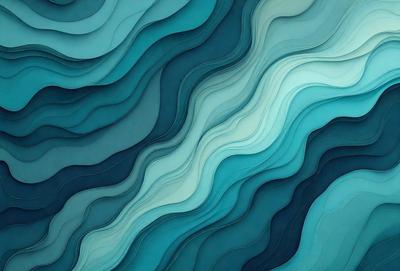 The primary subject of the image is a blue and white wave pattern. The setting is a blue background, which creates a visually appealing contrast with the wave pattern. The visual style is a combination of digital art and illustration, giving the image a modern and artistic appearance. The dominant colors are blue and white, creating a calming and serene atmosphere.