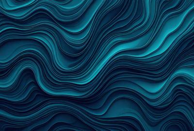 The primary subject of the image is a blue, swirling, and wavy pattern. The setting is a blue background, which creates a visually striking contrast with the swirling pattern. The visual style is a digital art or illustration, as the swirling pattern appears to be a digital creation. The dominant colors are blue and turquoise, giving the image a calming and serene atmosphere.