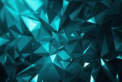 The primary subject of the image is a blue and white geometric pattern, which appears to be a digital art or illustration. The setting is a dark blue background, which contrasts with the bright blue and white pattern. The visual style is modern and abstract, with the pattern resembling a crystal or a kaleidoscope. The colors and mood of the image are predominantly blue and white, creating a sense of calmness and sophistication.