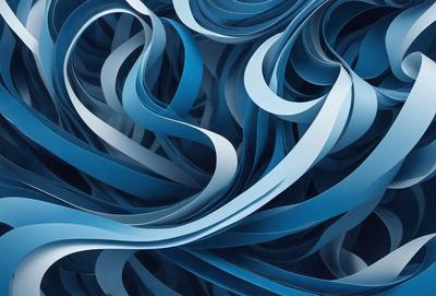 The primary subject of the image is a blue and white swirling pattern, which appears to be a digital art or illustration. The setting is a blue background, and the visual style is a combination of digital art and illustration. The dominant colors are blue and white, creating a calm and soothing atmosphere.