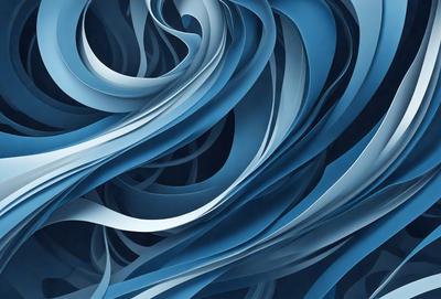 The primary subject of the image is a blue and white swirl pattern, which appears to be a digital art or illustration. The setting is a dark blue background, creating a contrasting effect with the swirl pattern. The visual style suggests that the image is a creative and artistic representation of a swirl or wave. The colors and mood of the image are predominantly blue, with a sense of depth and movement, giving the impression of a dynamic and fluid motion.