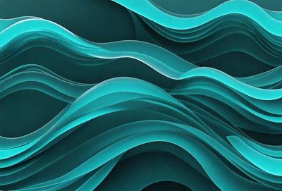 The primary subject of the image is a large, blue, and white wave. The wave is the main focus of the image, and it is set against a dark blue background. The visual style of the image is a digital art or illustration, with the wave depicted in a detailed and intricate manner. The dominant colors in the image are blue and white, creating a sense of depth and movement.